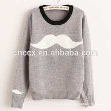 15ASW1060 Round neck jacquard wool handmade sweater design for girl